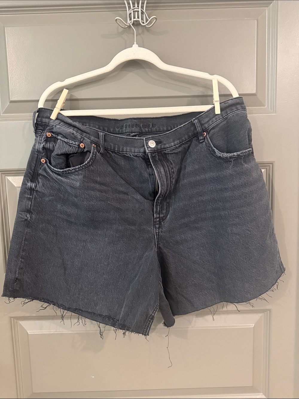 American Eagle Outfitters Washed Black Denim Cutoff Shorts